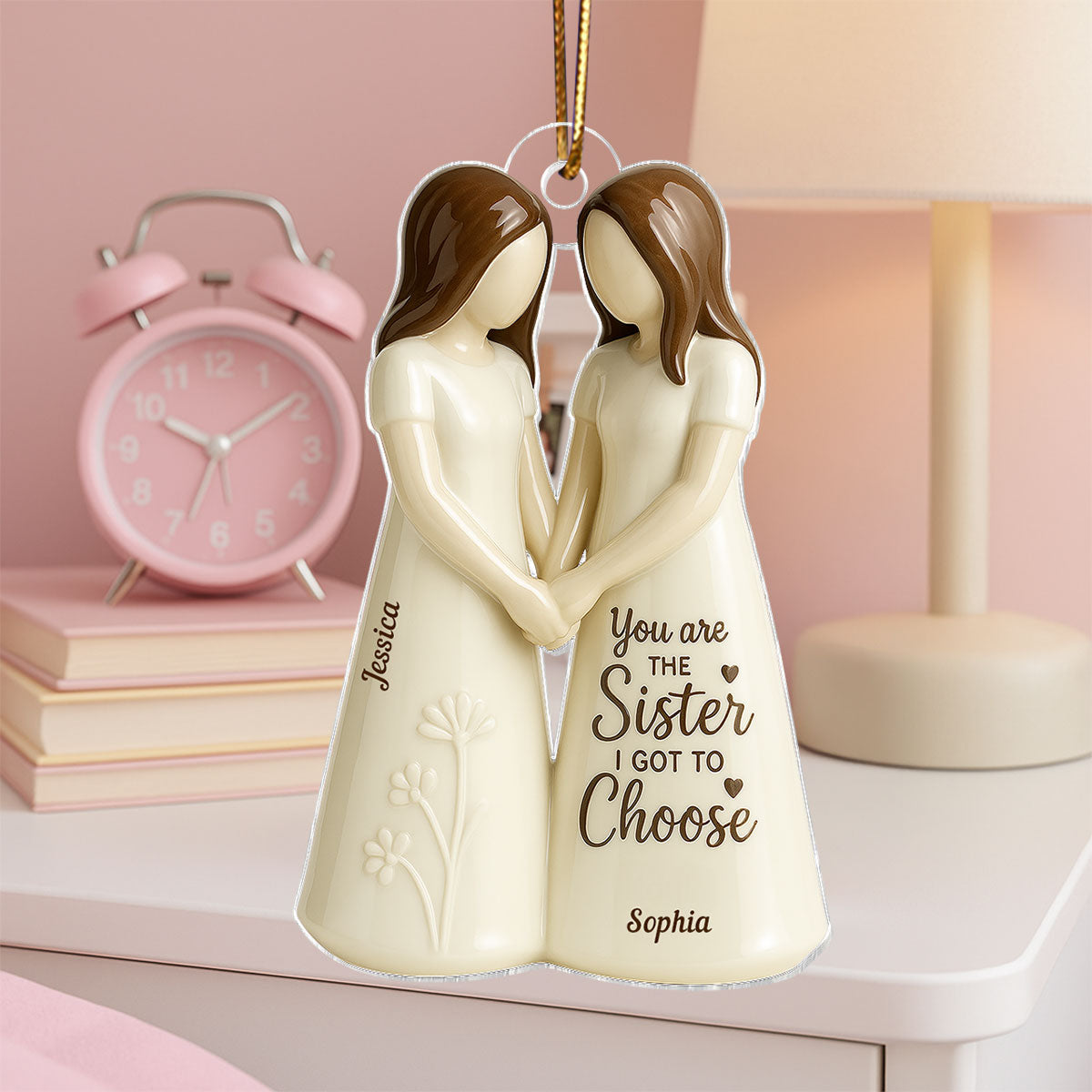You Are The Sister I Got To Choose 3D Effect Personalized Flat Acrylic Ornament, Birthday Gift Friendship Gift for Besties, Best Friends