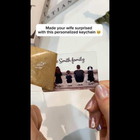 Family Sitting Vintage Background - Personalized Acrylic Keychain