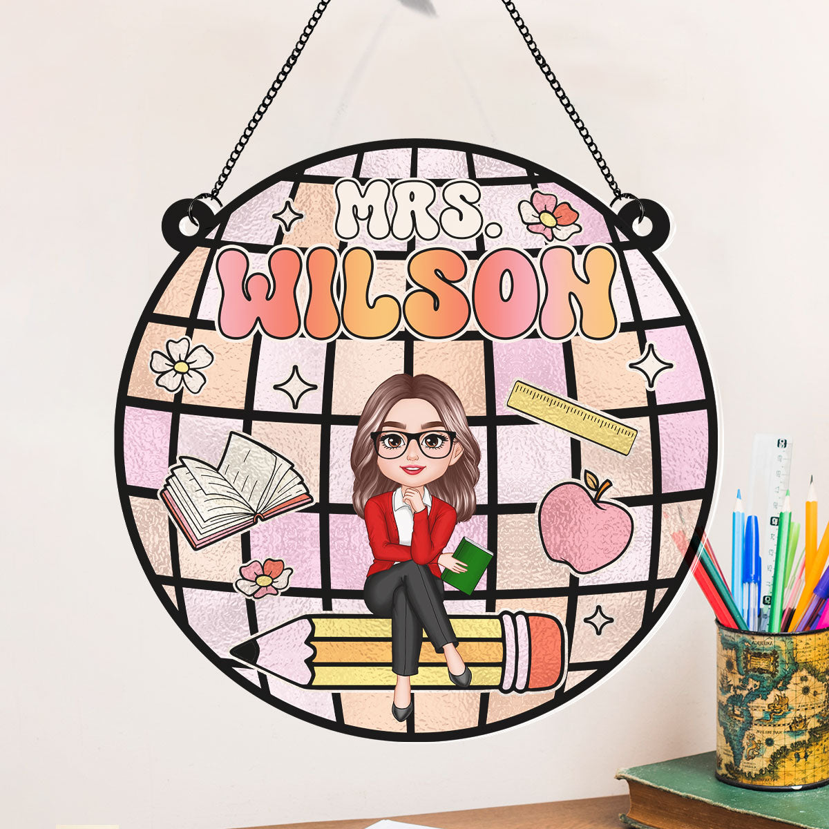 Teacher Classroom Personalized Suncatcher, Classroom Decor