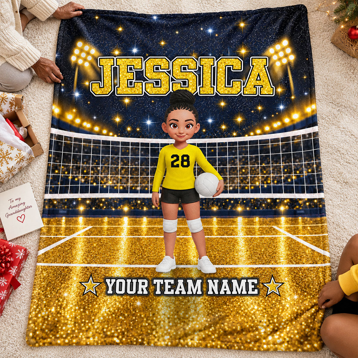 Volleyball Boy & Girl - Personalized Fleece Blanket - Christmas Gift For Daugter Granddaughter Son Grandson