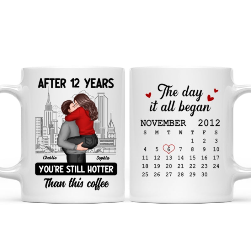 You're Still Hotter Than This Coffee Calendar Anniversary Gift For Couple  Gift Personalized Mug