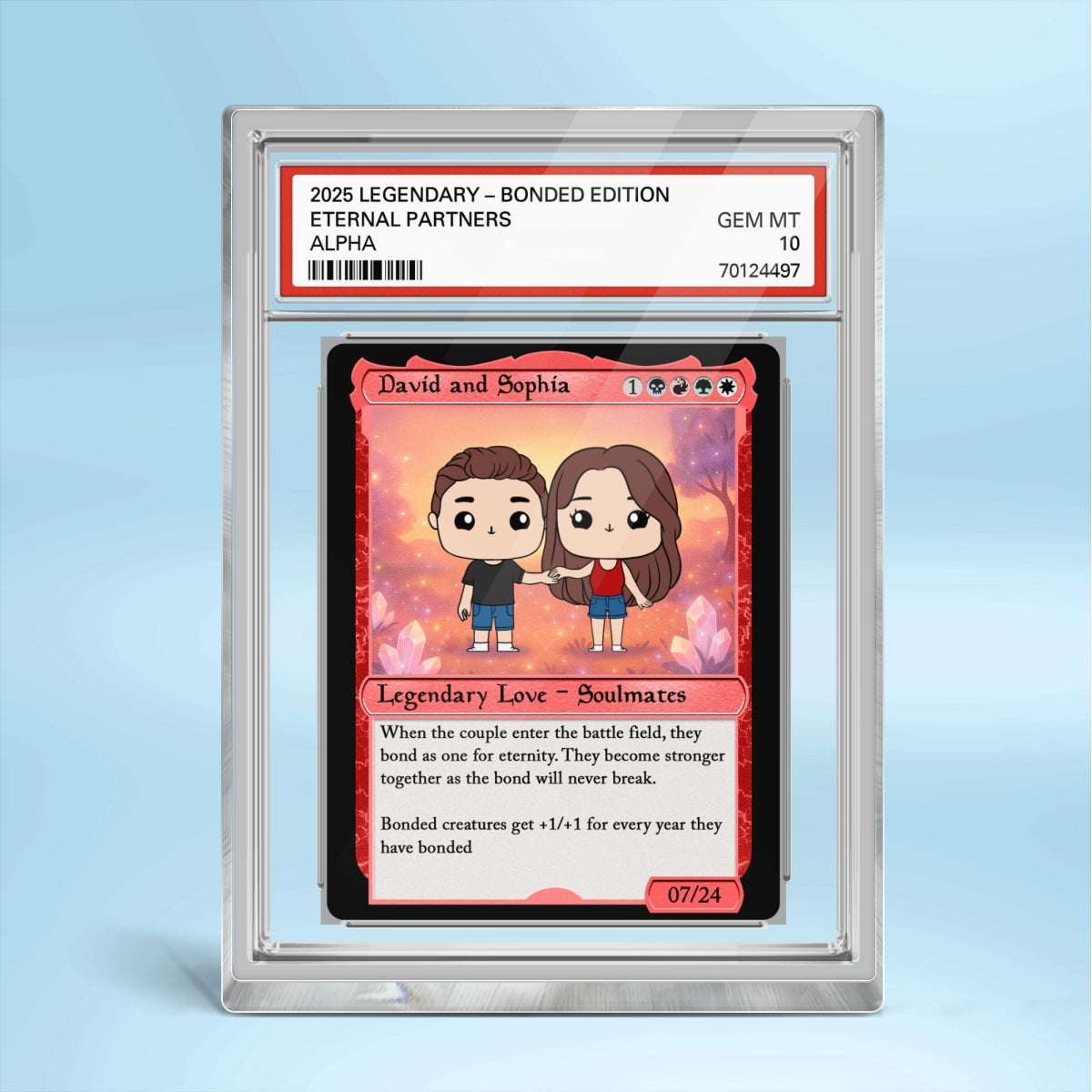 Couple Square Face Fantasy Trading Card Style Personalized Acrylic Block Plaque, Gift For Couple