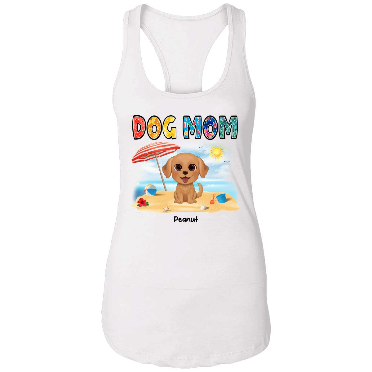 Summer Pattern Dog Mom Watercolor Cute Dogs Personalized Tank Top Shirt