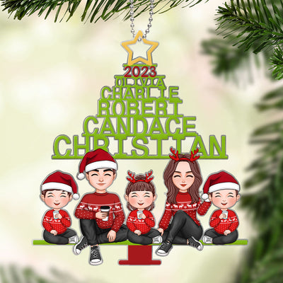 Family Name Christmas Tree Personalized Acrylic Ornament