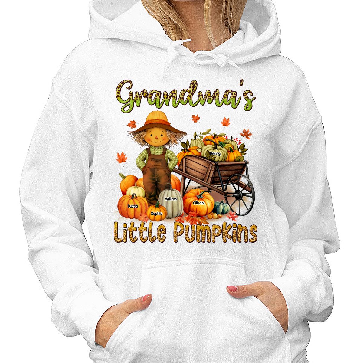 Grandma Mom Little Pumpkin Leopard Scarecrow Personalized Shirt