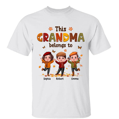 This Grandma Mom Belongs To Fall Season Happ Kids Personalized Shirt