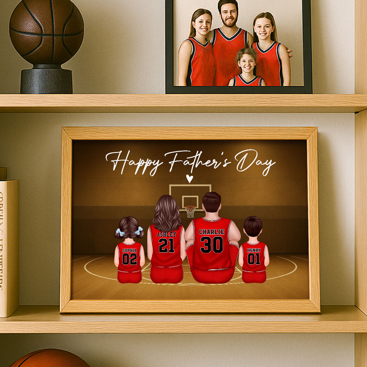 Retro Vintage Basketball Family Daddy's Dream Team Personalized Poster| Heartfelt Father's Day Gift For Dad