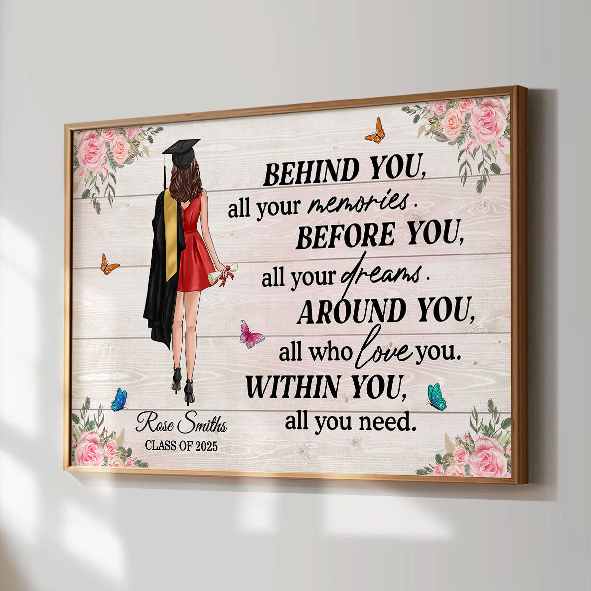 Graduation Senior Behind You All Your Memories Personalized Poster, Graduation Gift