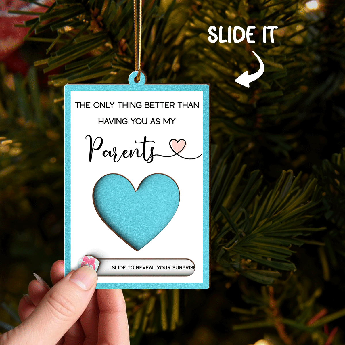 Pregnancy Announcement - Personalized Slider Ornament - New Baby Reveal Keepsake