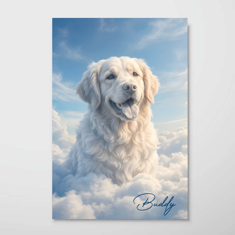 Dog Cat Memorial Portrait from Photo - Personalized Poster - Heartfelt Sympathy Keepsake, Christmas Gift for Loved Ones