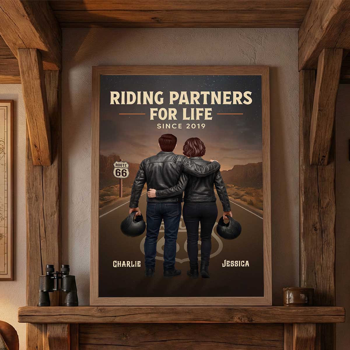 Eternal Love Back View Biker Couple Riding Partners For Life - Personalized Poster - Unique Valentine's Gift, Anniversary Gift For Couple, Bikers, Gift For Him, For Her