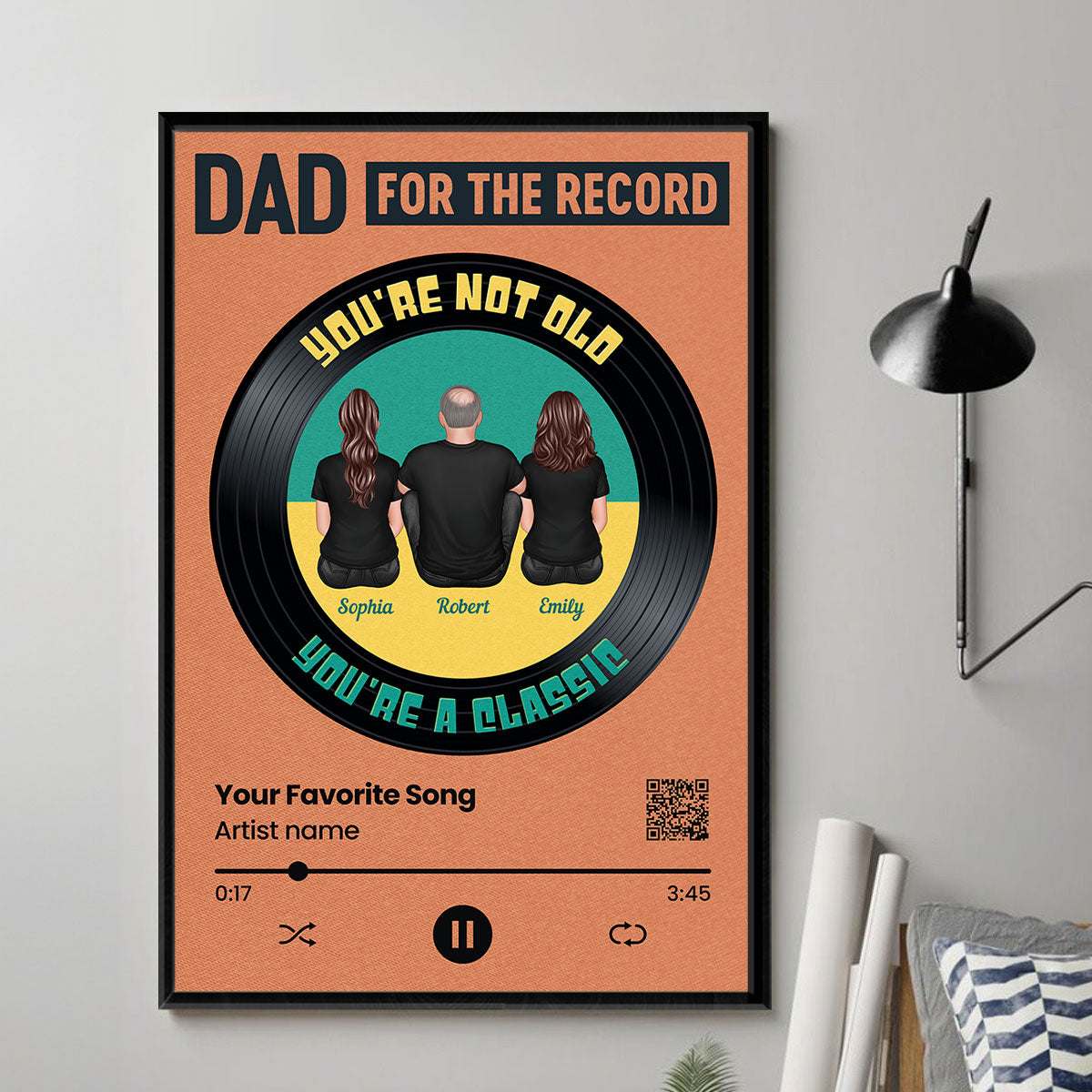 Retro Dad For The Record You're Not Old You Are A Classic Personalized Poster, Gift For Dad