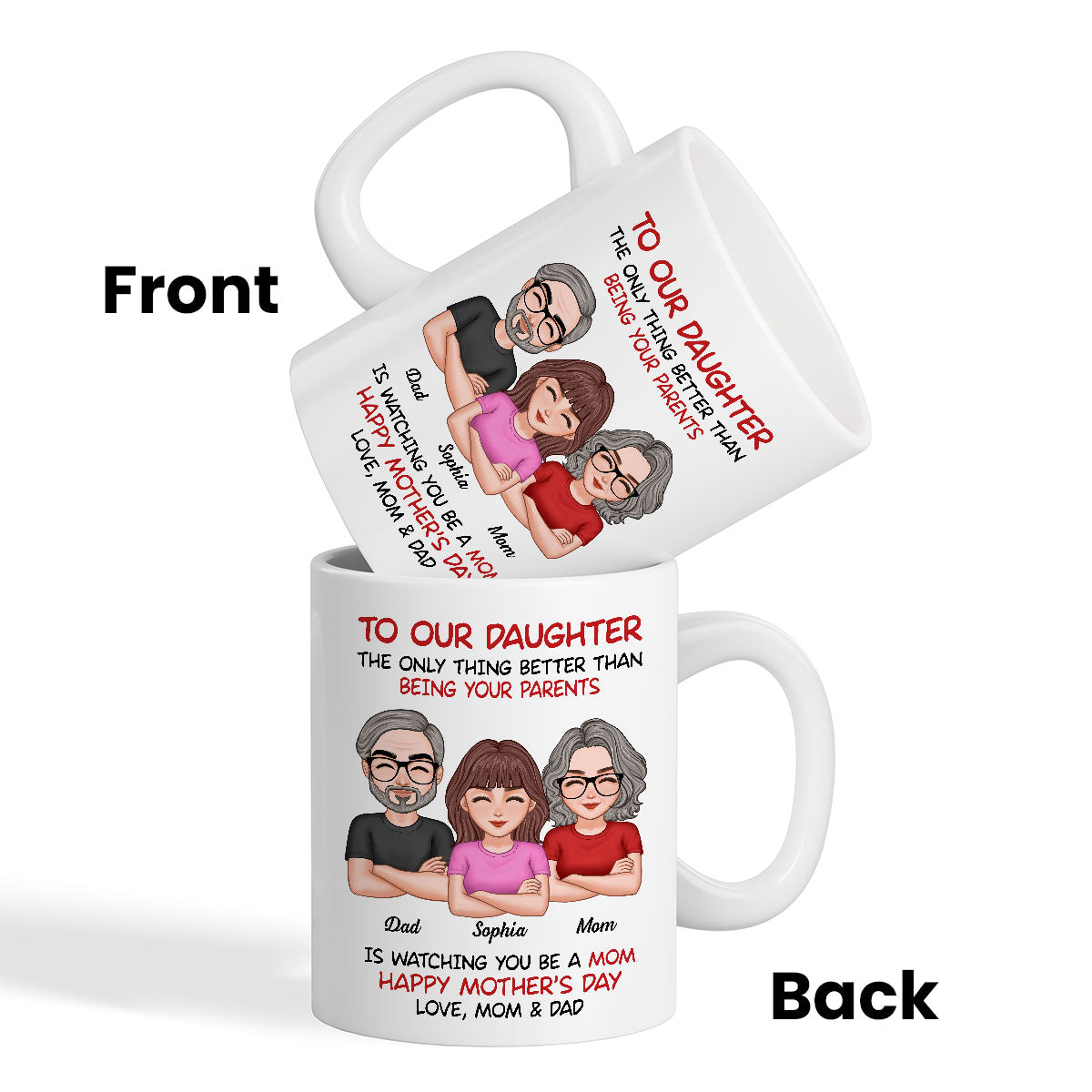 To Our Daughter From Parents Happy Mother‘s Day Personalized Mug