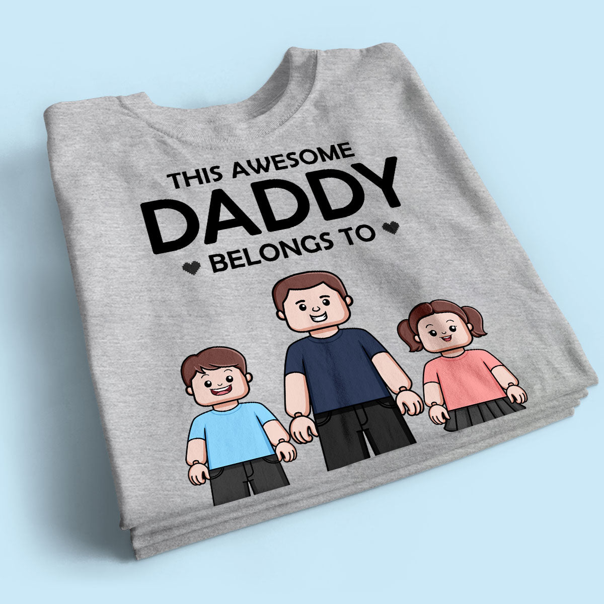 This Daddy Belongs To Kids Block Characters Personalized Shirt