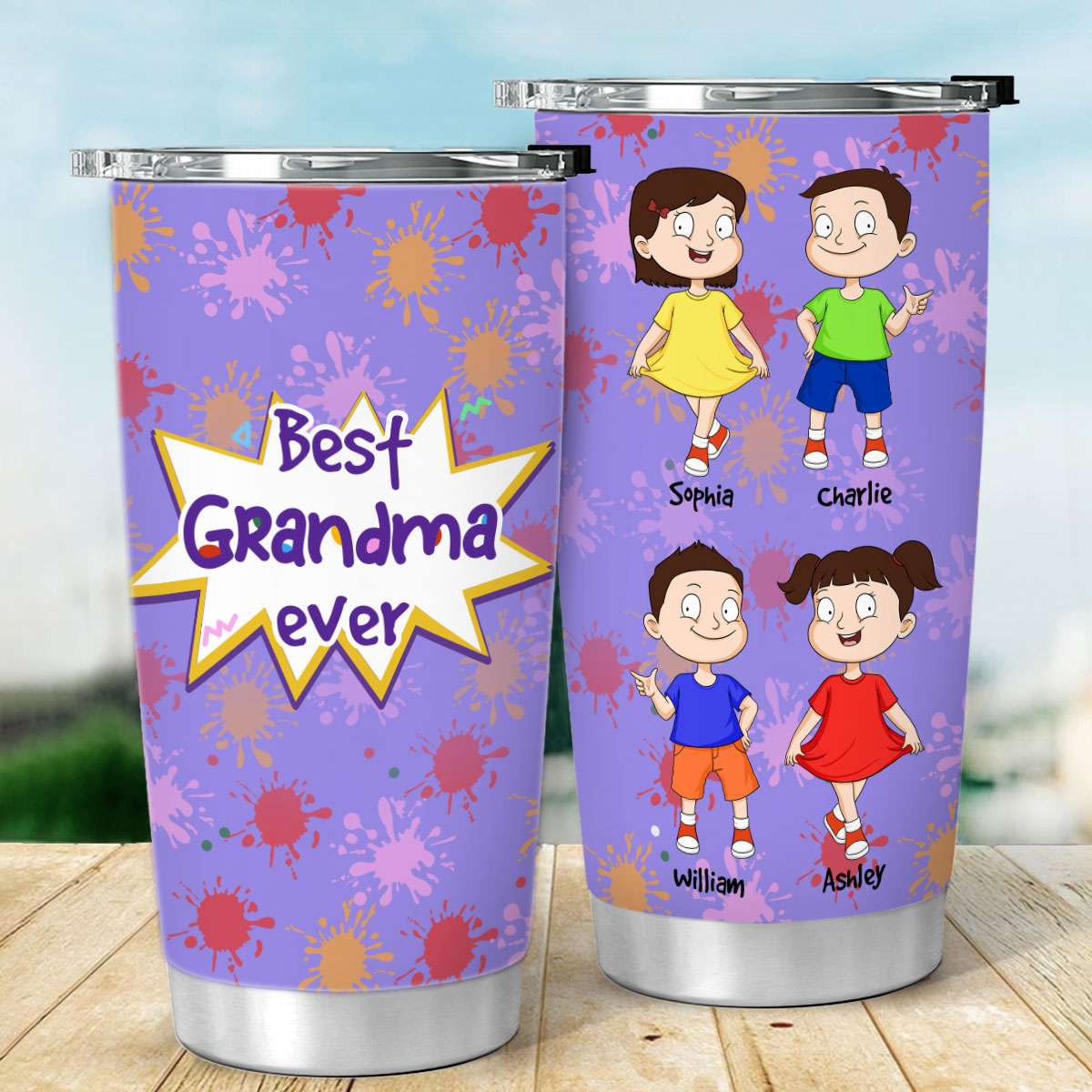 Best Grandma Ever Adorable Kids Personalized Tumbler