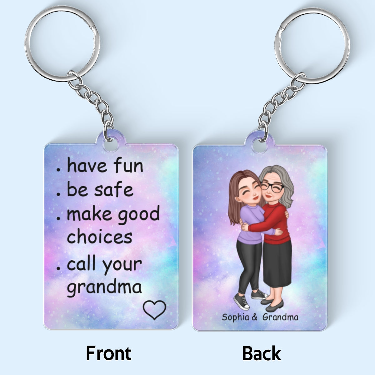 Call Your Grandma Gift For Teen Adult Kid Granddaughter Grandson Personalized Acrylic Keychain