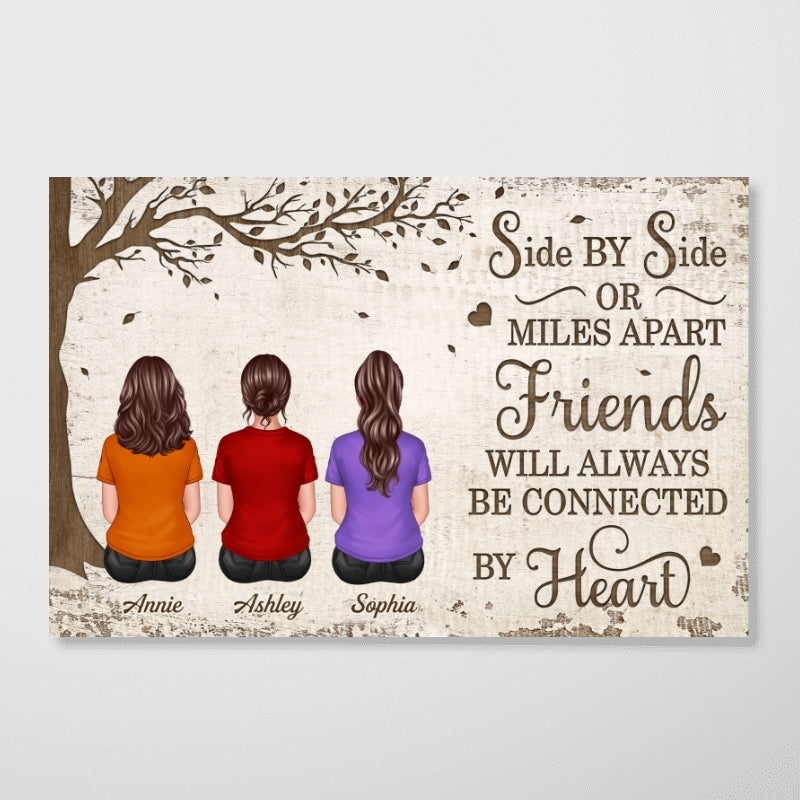 Back View Best Friends Man Woman Sitting Under Tree Personalized Horizontal Poster