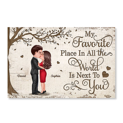 Favorite Place In All The World Kissing Couple Personalized Poster