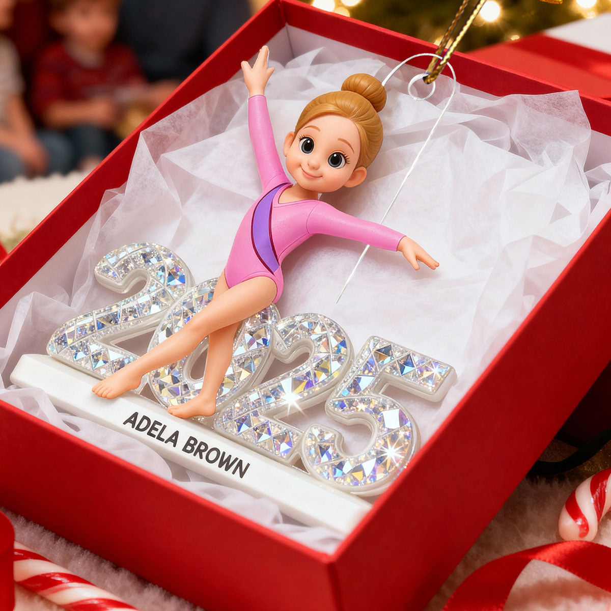 3D Shining Effect Christmas Gymnastic Girl - Personalized Acrylic Ornament - Christmas Gift For Daughter, Granddaughter