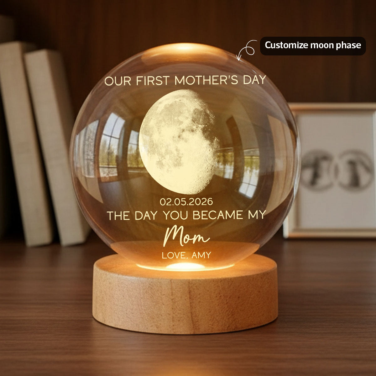 First Mother's Day Crystal Ball LED Night Light