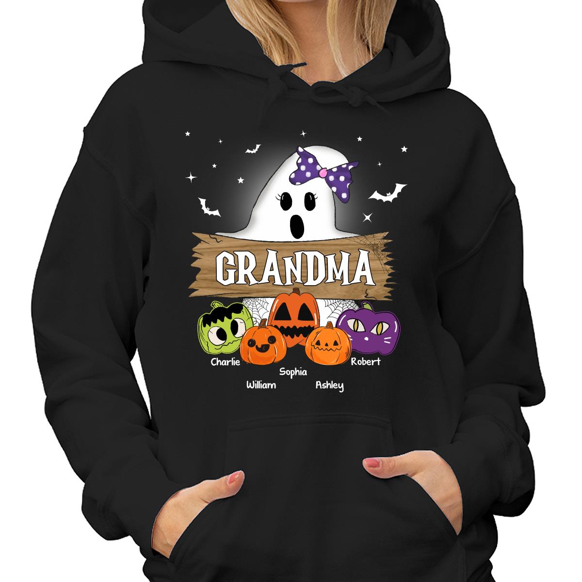 Halloween Grandma Mom Boo Kids Pumpkins Personalized Shirt