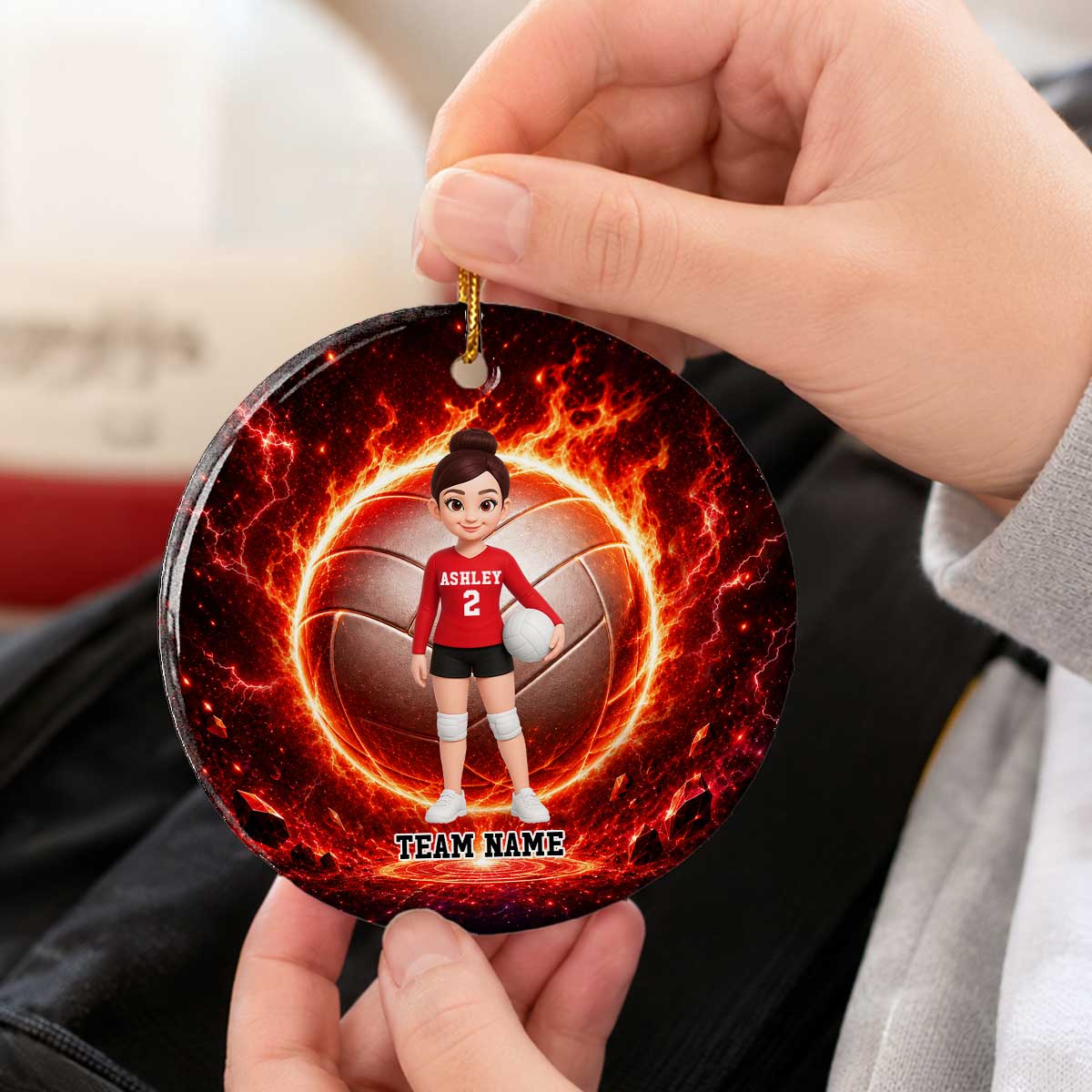 Trending Volleyball Boy & Girl - Personalized Ceramic Ornament - Christmas Gift For Kids, Grandkids
