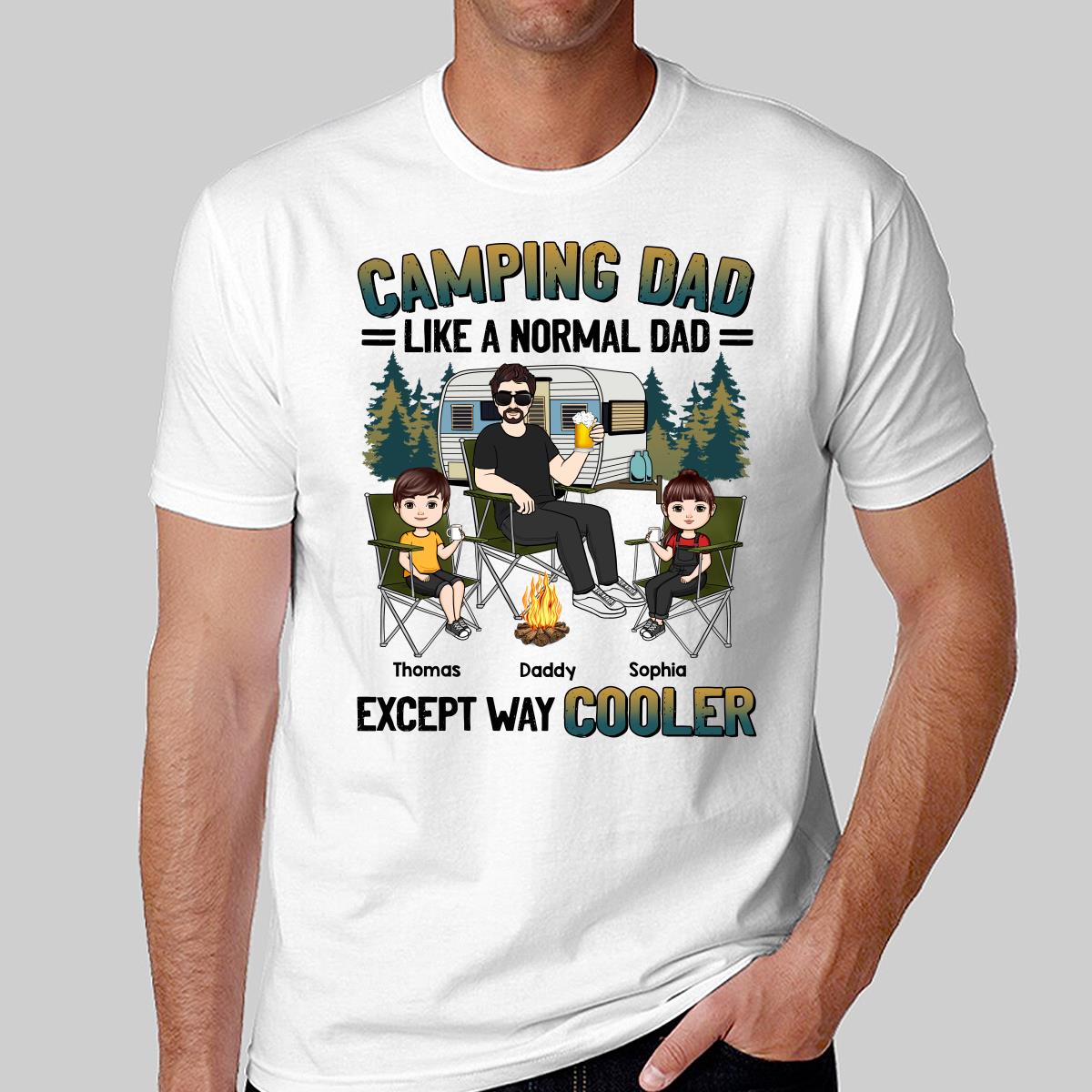 Camping Dad Man And Kids Personalized Shirt