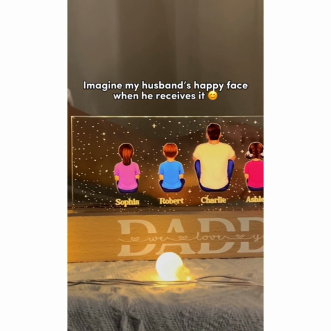 [EXCLUSIVE LIMITED EDITION] Best Dad Ever Personalized Acrylic Night Light, Perfect Father's Day Gift For Dad