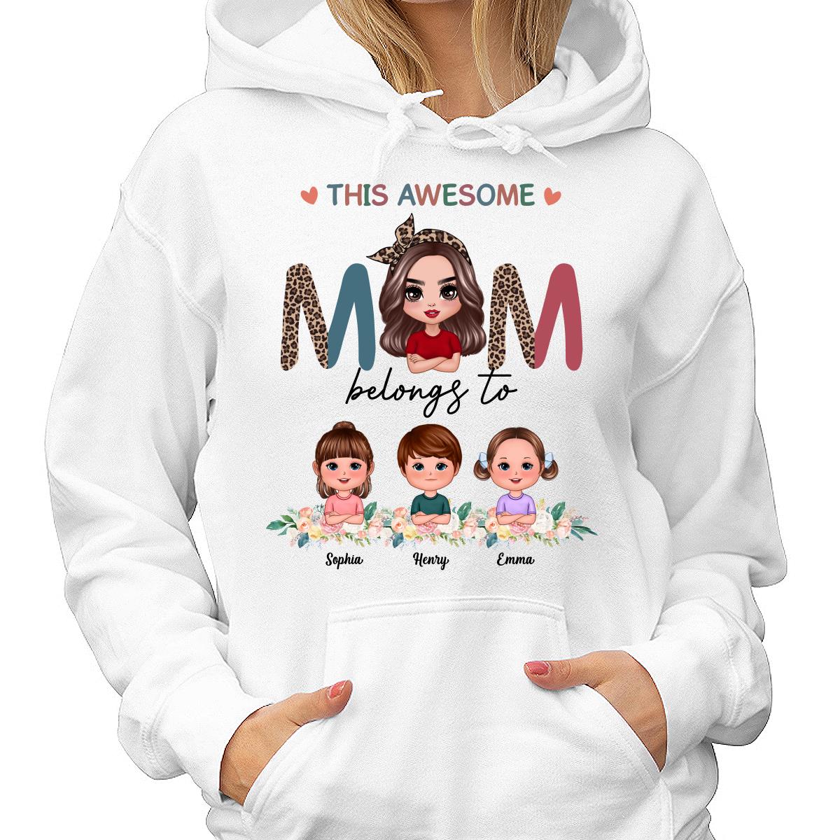 Awesome Mom Belongs To Doll Kids Half Leopard Colorful Personalized Shirt