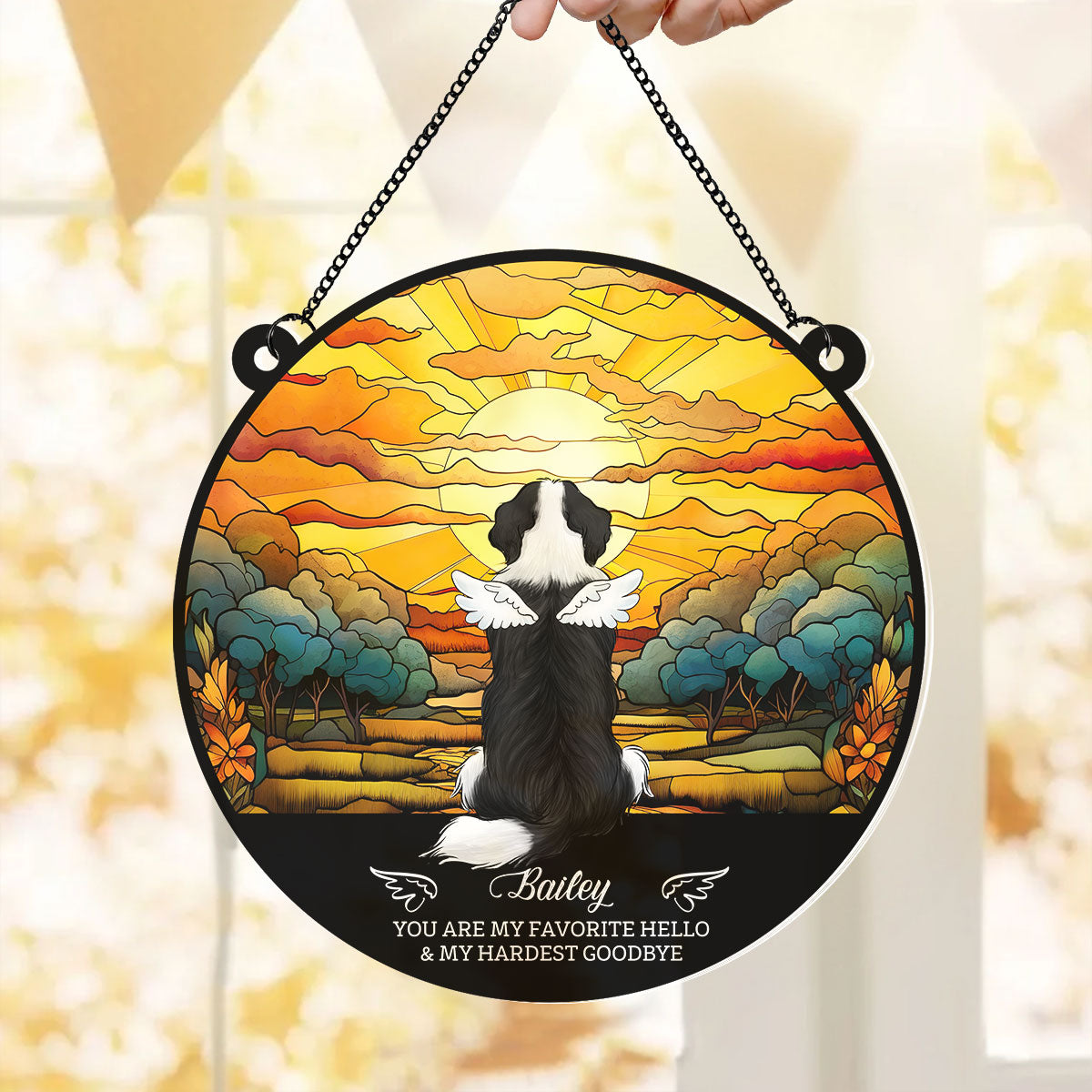 Loss Of Dogs Sympathy Gift Personalized Dog Memorial Suncatcher