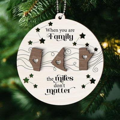 Canada Long Distance Family Friends Siblings Sisters Besties Personalized 2-Layered Wooden Ornament, Togetherness Christmas Gift