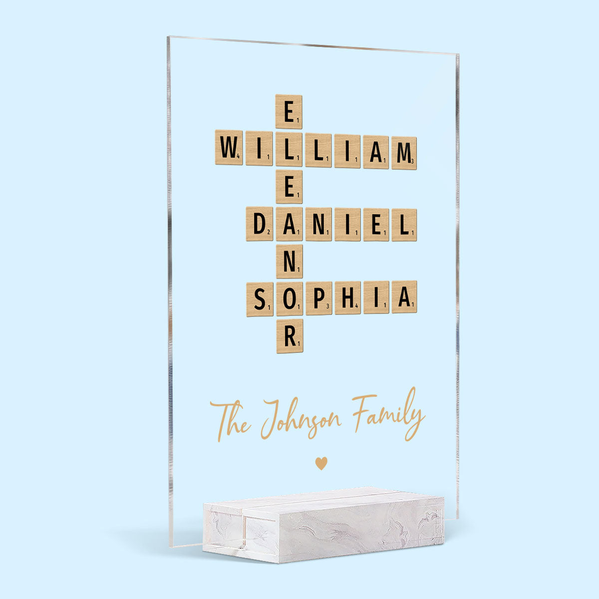 Family Crossword Art Created In A Moment, Treasured Forever Personalized Rectangle Acrylic Plaque