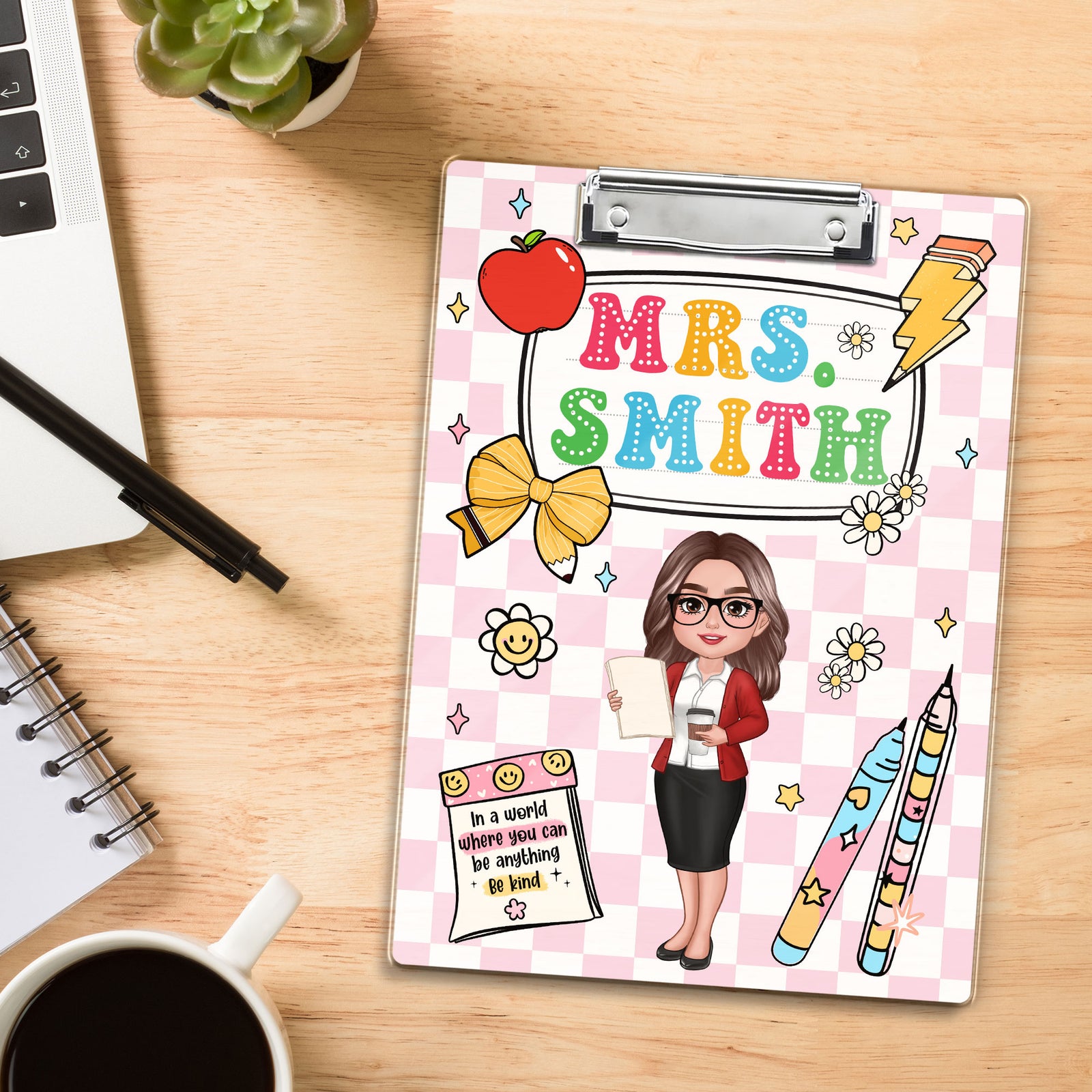 Custom Teacher Clipboard With Name, Personalized Teacher Gifts, Back To School Gift, Thank You Gift for Teacher, Teacher Appreciation Gift