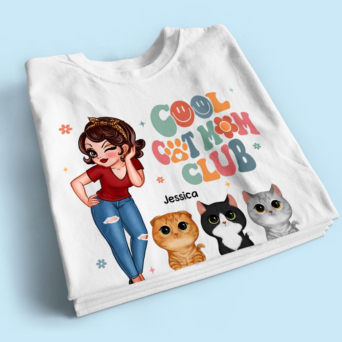 Cool Cat Mom Club Personalized Shirt