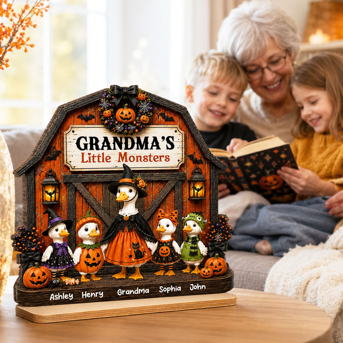 Trending Grandma Goose - Personalized 2-Layered Wooden Plaque - Fall Season Halloween Decoration