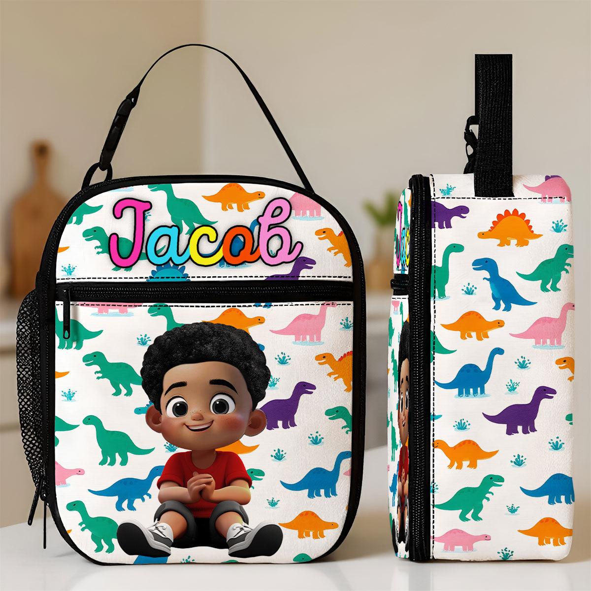Personalized Insulated Kid Lunch Bag, Back to School Meal Tote Kit for Girls, Boys