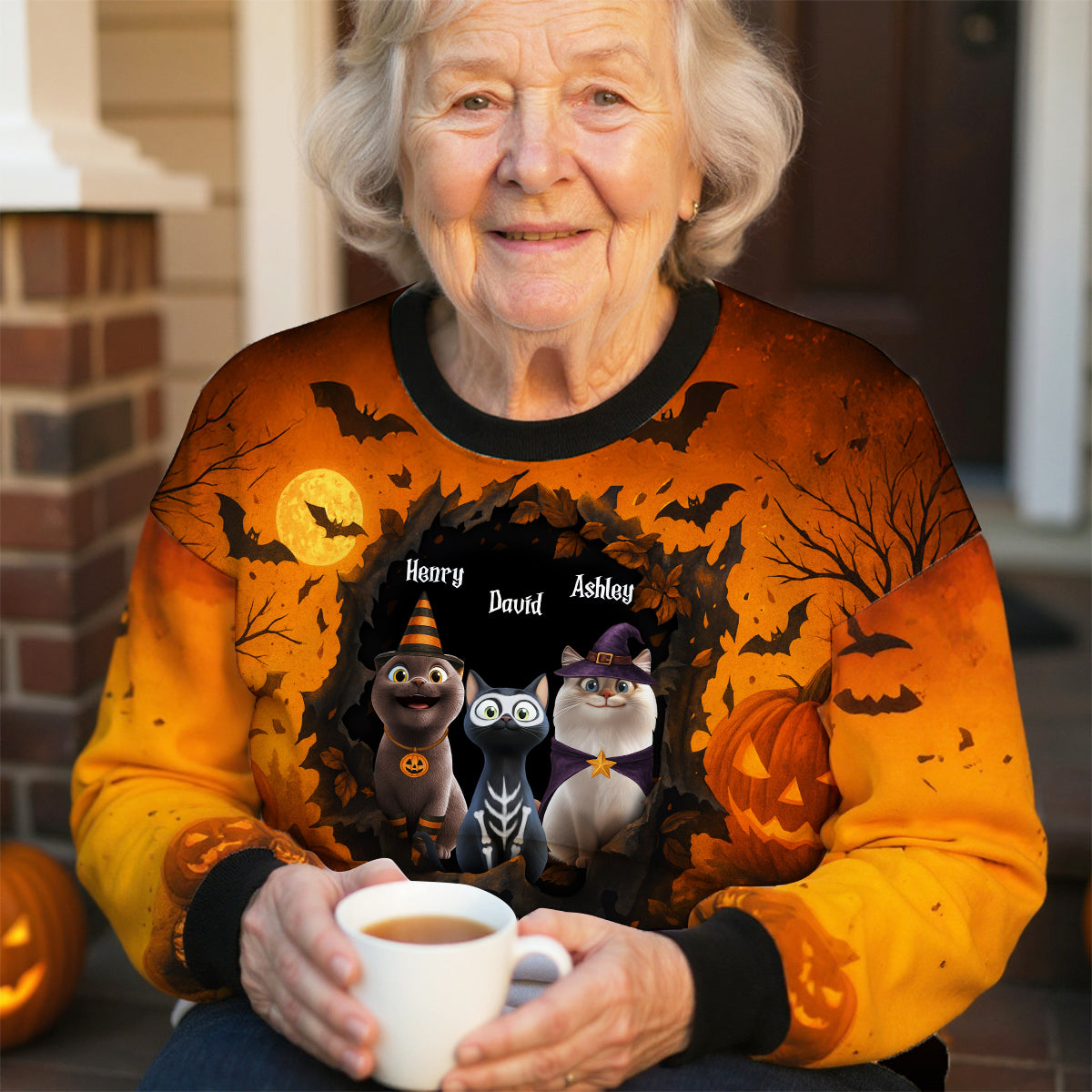 Halloween 3D Cat in Haunted Escape Personalized 3D Sweatshirt, Halloween Costume for Cat Lovers