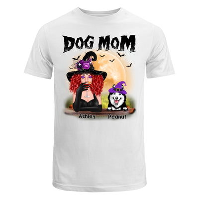 Dog Mom In Halloween Witch Costume Personalized Shirt