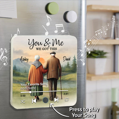 Eternal Love Couple Growing Old Together Mountain Landscape Personalized Music Fridge Magnet