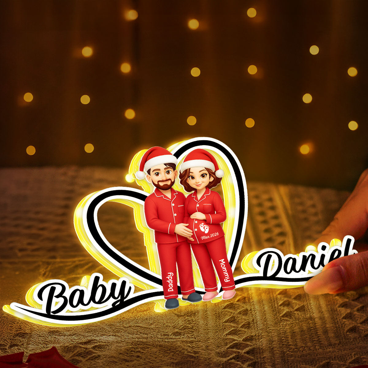 Expecting Parents Christmas Pregnancy - Personalized Light Box