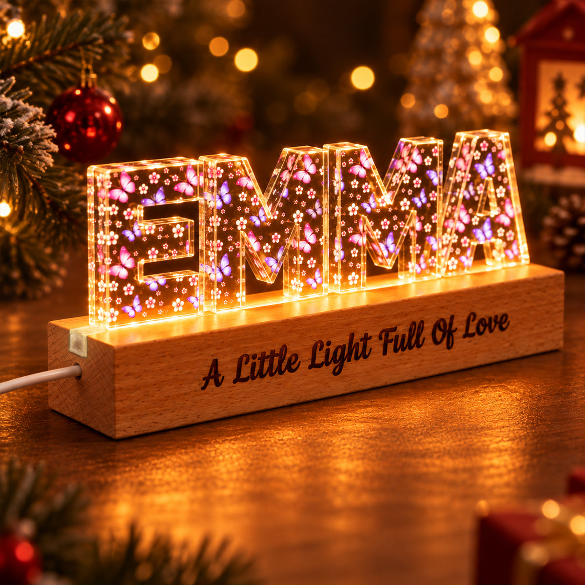 You Make the World Brighter - Personalized Acrylic Block LED Night Light - Kids Room Decor, Nursery Light, Christmas Gift Keepsake For Boy Girl