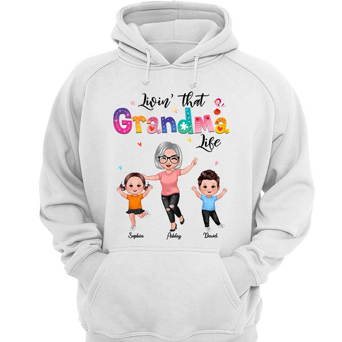 Livin‘ That Grandma Life Happy Grandma Grandkids Personalized Shirt