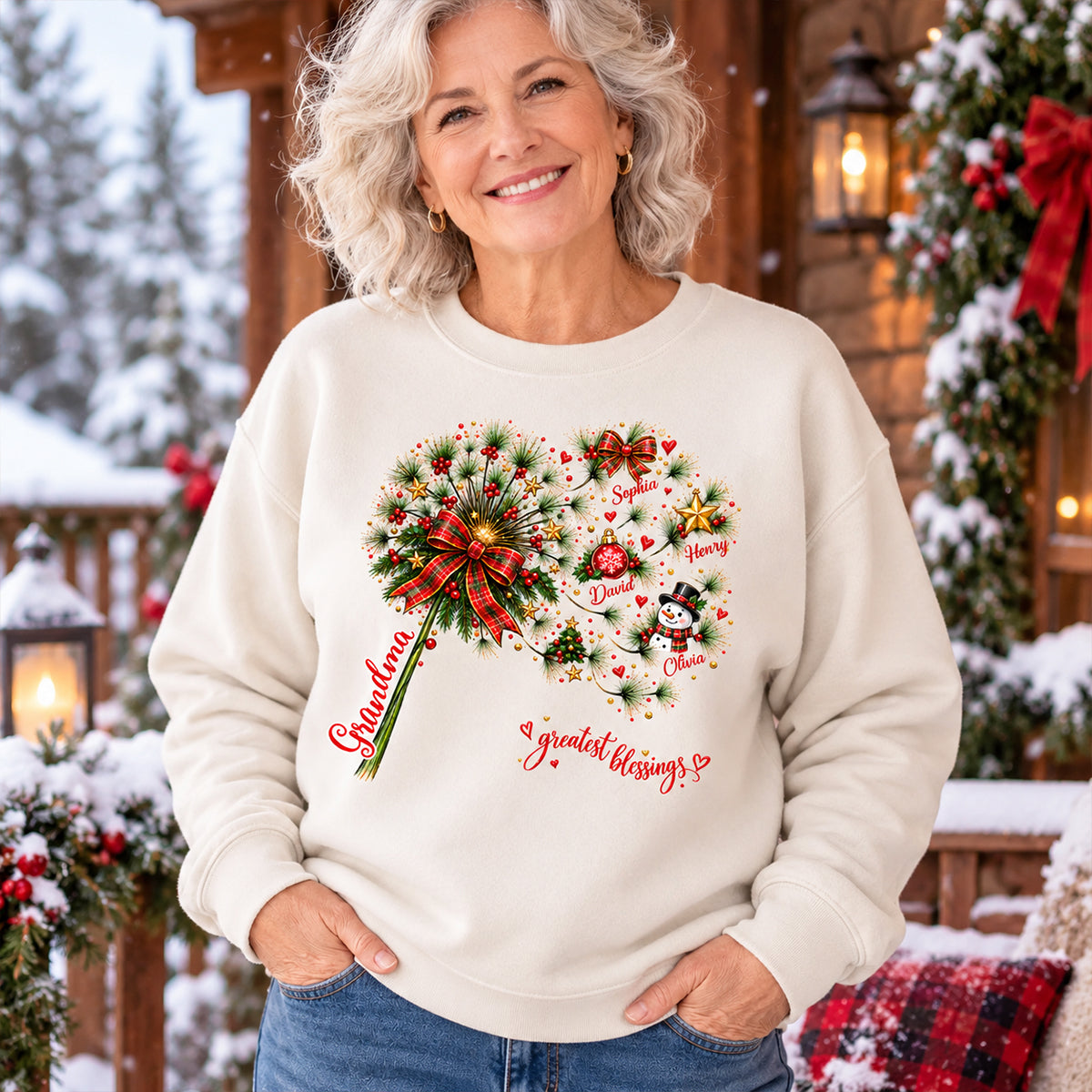 Grandma's Christmas Magic Greatest Blessings - Personalized Shirt - Heartfelt Christmas Gift for Grandma