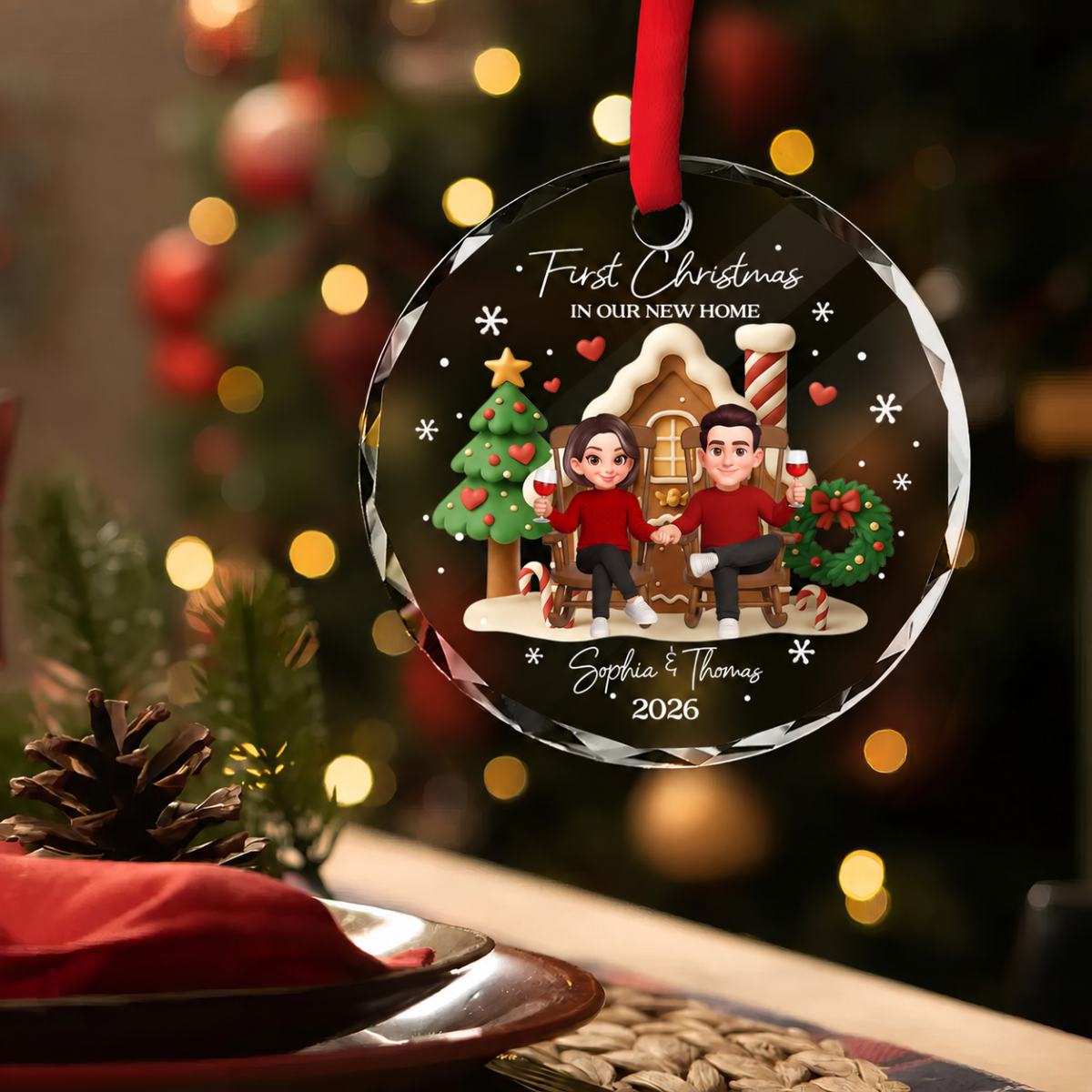 First Christmas In Our New Home - Personalized Glass Ornament - Unique Christmas Gift For Couple