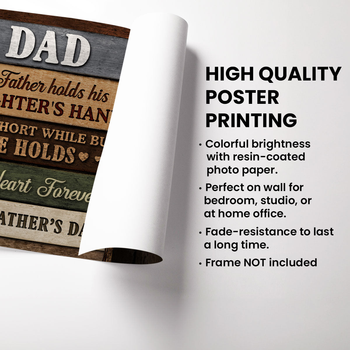 Colored Wood Pallets Texture To Dad From Daughter Son Personalized Poster| Heartfelt Father's Day Gift For Dad