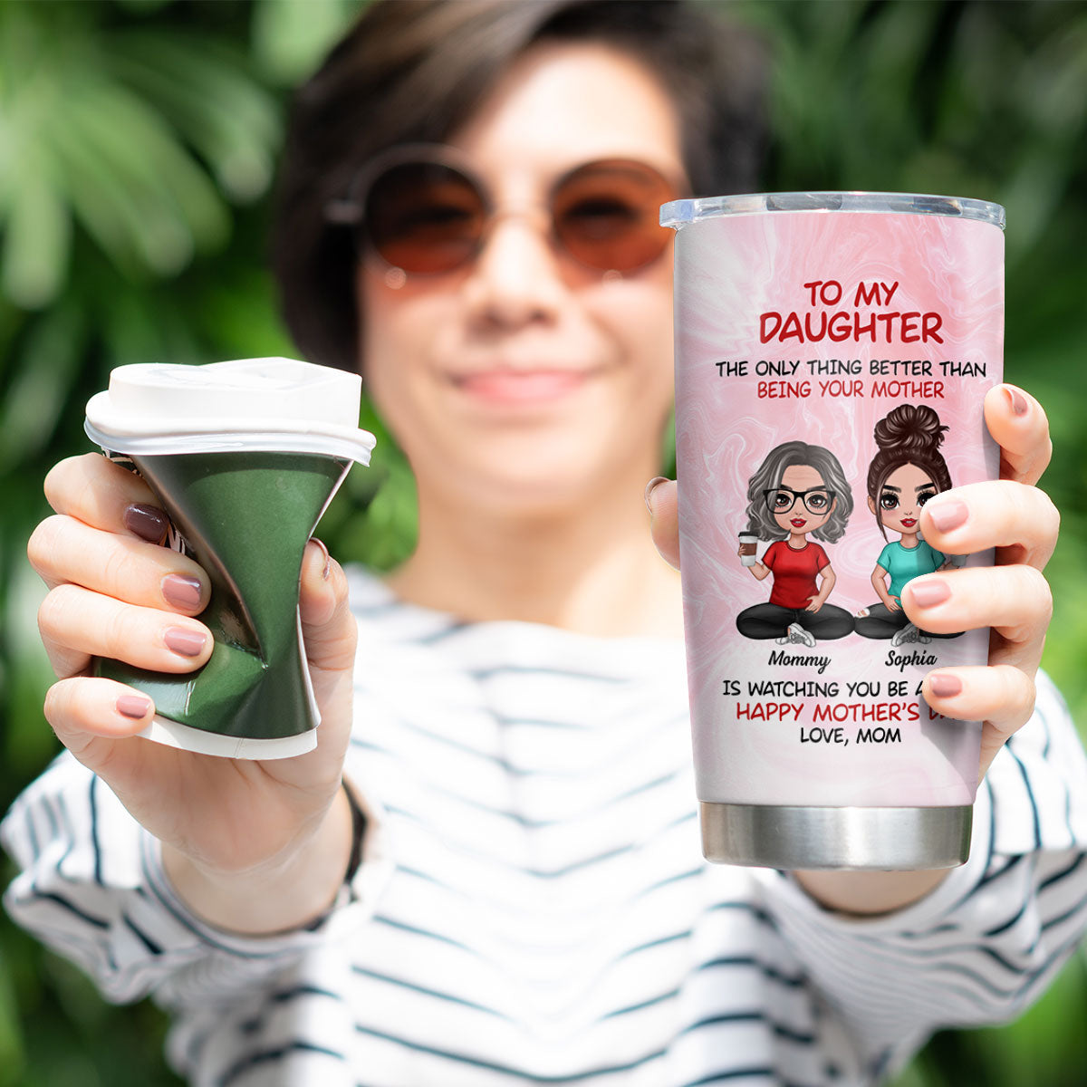 To My Daughter Doll Women Happy Mother‘s Day Personalized Tumbler