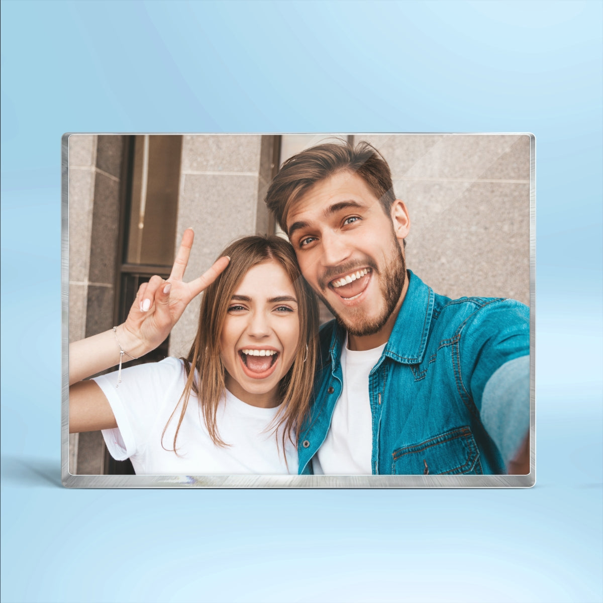 Couple Photo Upload Personalized Rectangle Acrylic Block Plaque, Heartfelt Gift For Couple, For Him, For Her, Boyfriend, Girlfriend, Husband, Wife