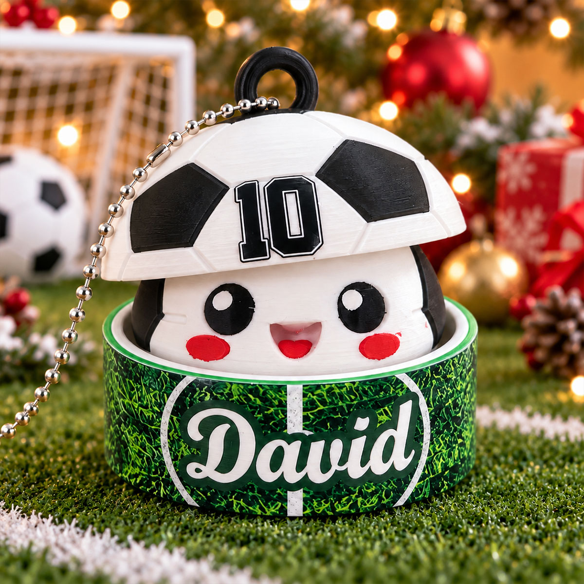 Custom Soccer Cute Dumpling - Personalized 3D Printed Soccer Figurine Ornament - Christmas Gift for Daughter, Son, Grandkids