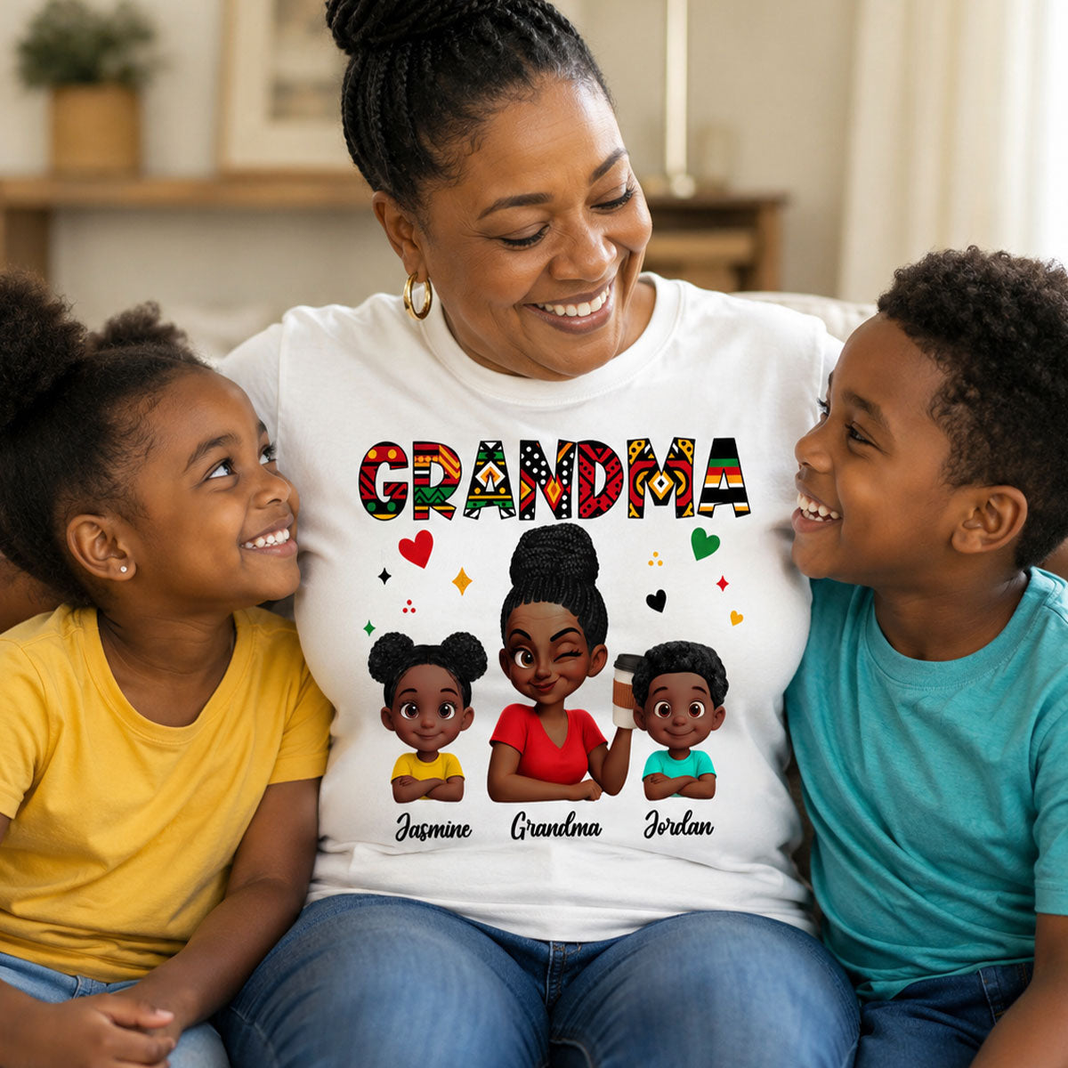 Tribal Pattern Grandma Grandkids Love - Personalized Shirt - Gift For Grandma