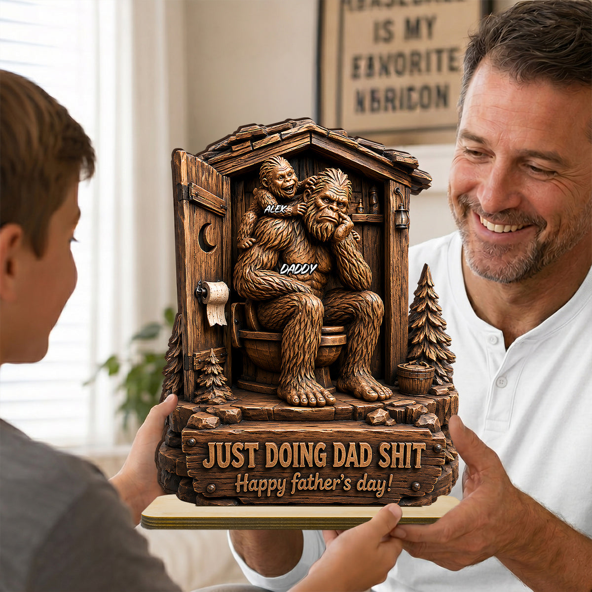 Just Doing Dad Sh*t - Personalized 2-Layered Wooden Plaque - Father's Day Gift for Dad, Husband